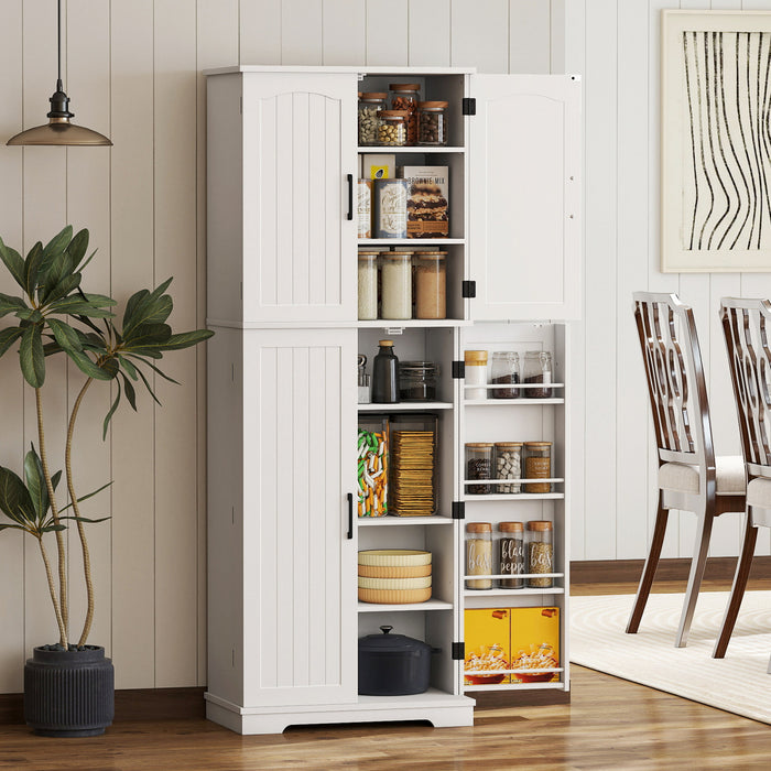 HOMCOM Armoire de rangement, 64 po, avec etageres reglables, blanc