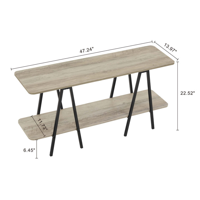 Console moderne contemporaine Celine 47\" en gris rustique