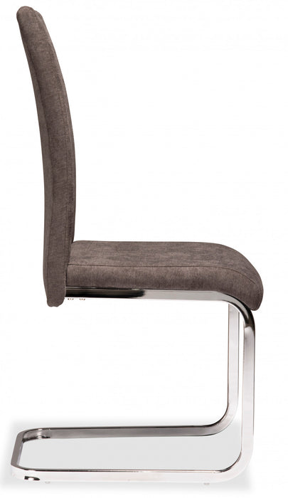 Chaise De Salle A Manger En Tissu Gris (ensemble De 2)