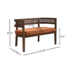 Rattan 47.5 Inch Rattan Upholstered Loveseat with Hand-Woven Backrest, Dark Orange, Walnut | Rattan Causeuse Rembourree en Rotin 47.5 po avec Dossier Tisse Main, Orange Fonce, Noyer
