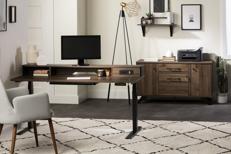 Helsy Credence 2 Tiroirs Avec Portes - Noyer Naturel