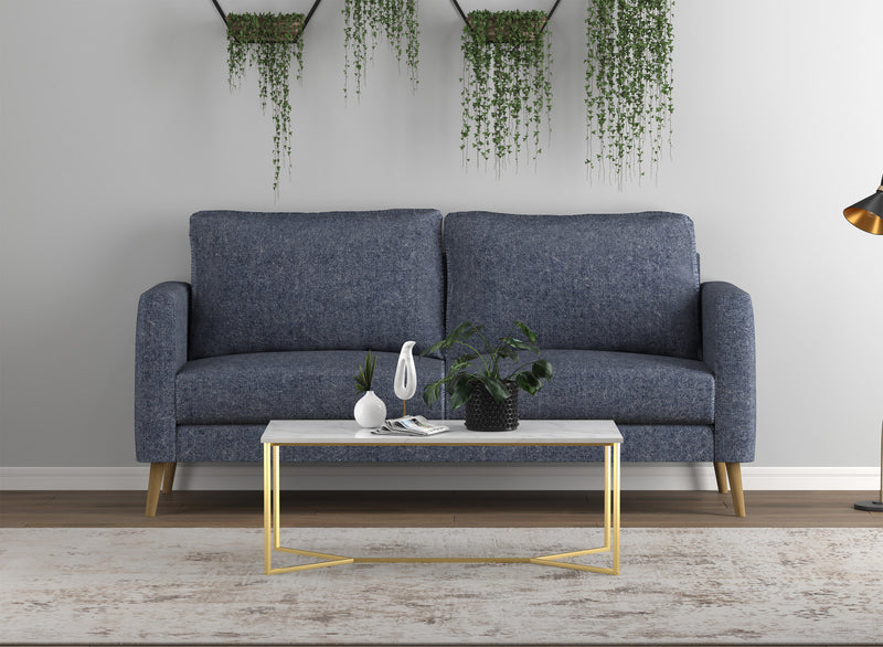 Table à café de 44 po - marbre avec métal doré