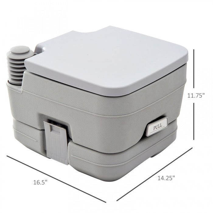 Toilettes portables d'exterieur Outsunny avec reservoir a chasse d'eau pour le camping, la navigation de plaisance et les voyages en voiture, capacite de 10 litres (2,6 gallons).