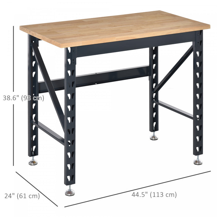 Homcom Etabli De Table En Bois Massif De 45 Po