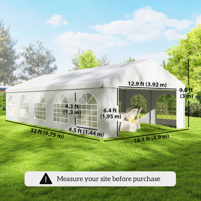 Outsunny Tente de Reception 16'x32' pour Evenements Exterieurs, Blanc