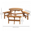 Outsunny Ensemble De Banc De Table De Pique-nique Pour 6 Personnes Marron