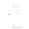 Ardelo Floor Lamp w/ Gooseneck Reading Light, Snow, 71.5"H | Ardelo Lampadaire avec lampe de lecture a col de cygne, Blanc neige, 71,5 po H