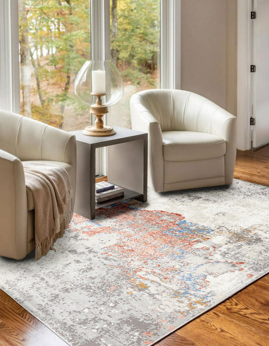Tapis Contemporain/Moderne Bronte 5'0\" x 8'0\" en Ivoire