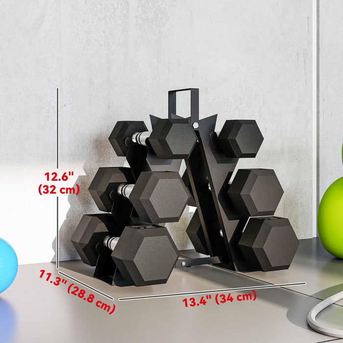 Soozier Ensemble d'halteres 60 lb avec support et poids hexagonaux