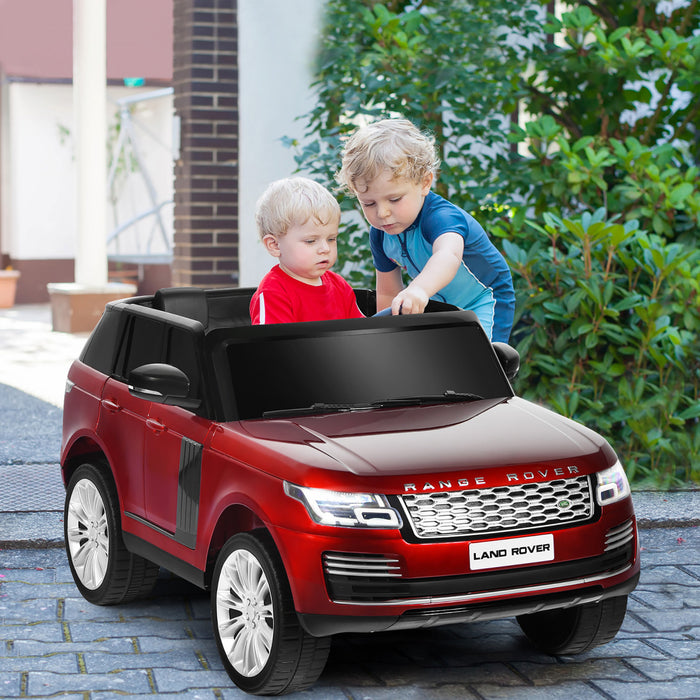 Costway 2 * 12v 2 Places Land Rover Enfants Sous Licence Sur La Voiture 4wd W / Peinture De Surface A Distance Rouge