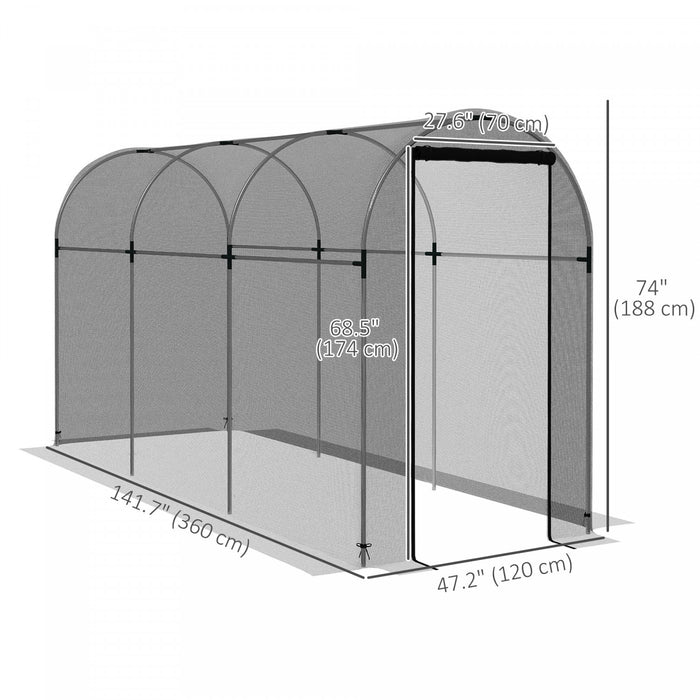 Outsunny Cage De Culture, Tente De Protection Des Plantes De 4' X 12', Noir