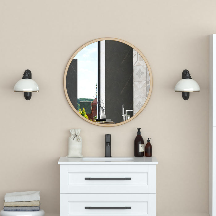 Joinery Miroir Rond Encadre de 28 Pouces Dore
