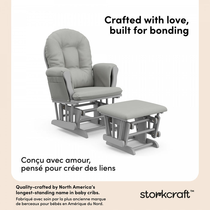 Storkcraft Hoop Fauteuil bercant et pouf - Gris galet avec gris clair