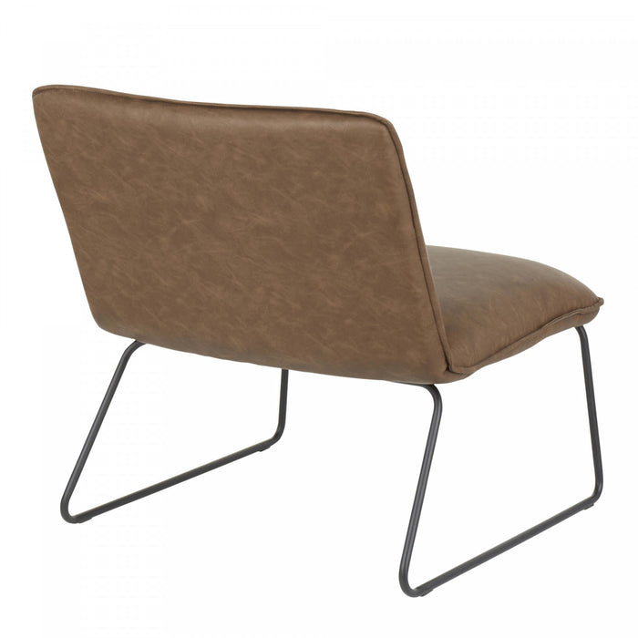 Chaise d’appoint industrielle Casper en similicuir - espresso