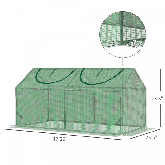Outsunny 47\" X 24\" X 24\" Mini-serre Tunnel Portable Jardin Maison Chaude