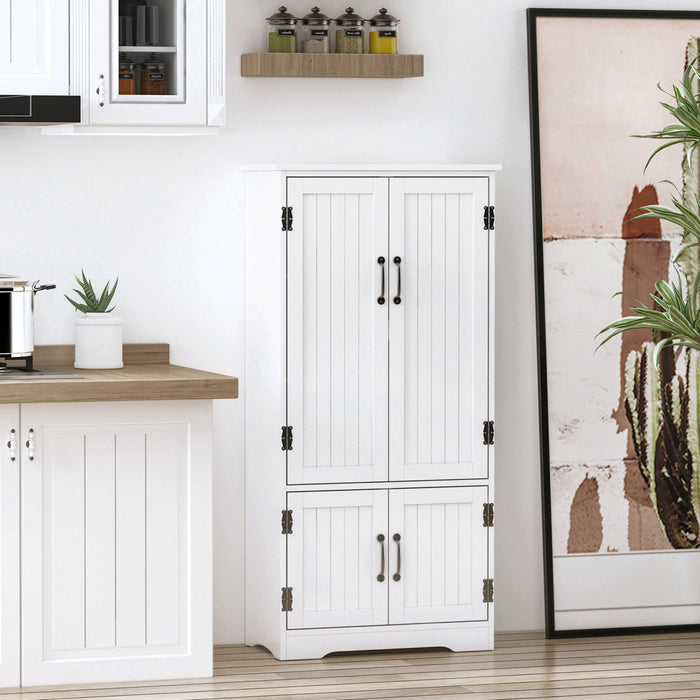 HOMCOM Garde-Manger Cuisine 48\" Armoire Rangement Etageres Blanc