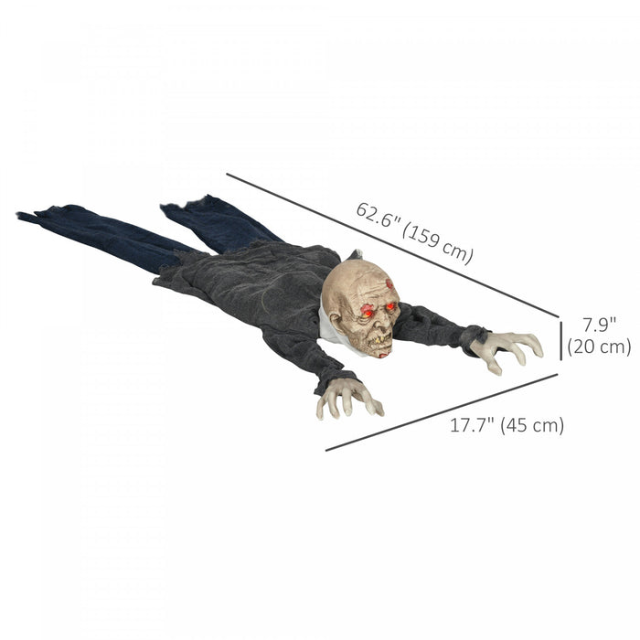 Homcom Decoration D'halloween 55,1\" Zombie Rampant, Active Par Le Son