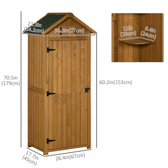 Outsunny Abri De Jardin 30\"x21\"x71\", Abri De Jardin Avec Etageres, Marron