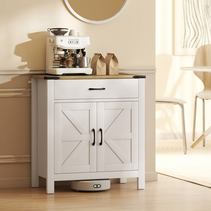HOMCOM Buffet avec 1 tiroir, 1 armoire de rangement Buffet, Blanc