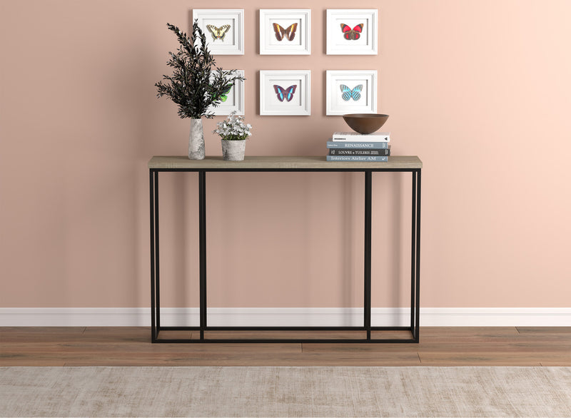 Console de 47 po - taupe foncé avec métal noir