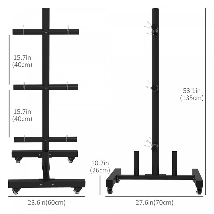 Soozier Support Pour Plaques De Poids 4 Roues, Pour Plaques Et Barres De 2\"
