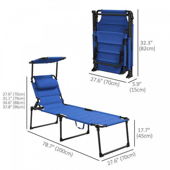 Outsunny Chaise Longue Pliante 2 Pieces, Chaises De Bronzage Inclinables