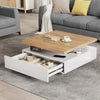 Liam Rotating Coffee Table with 360° Swivel Top,White | Liam table basse pivotante – table avec plateau rotatif a 360°, blanc