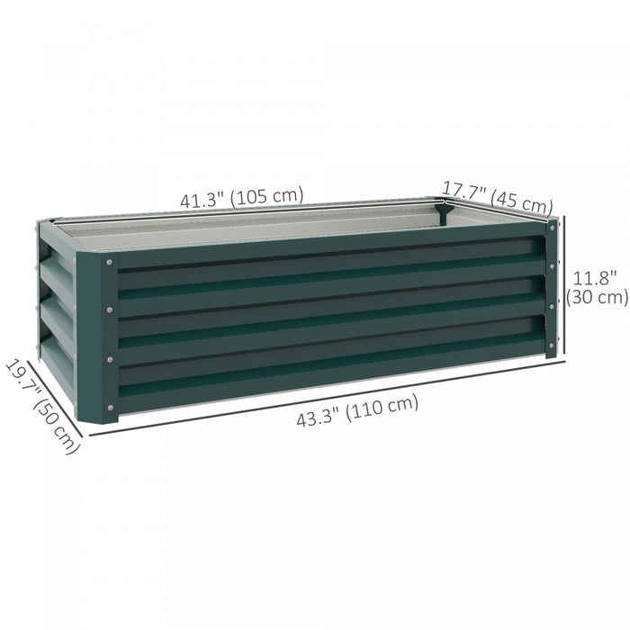 Outsunny Ensemble De 2 Lits De Jardin Sureleves, Jardinieres En Acier Pour Les Plantes, Jardiniere Surelevee, Facile A Assembler, Pour La Culture Des Fleurs, Des Herbes Et Des Legumes, Vert