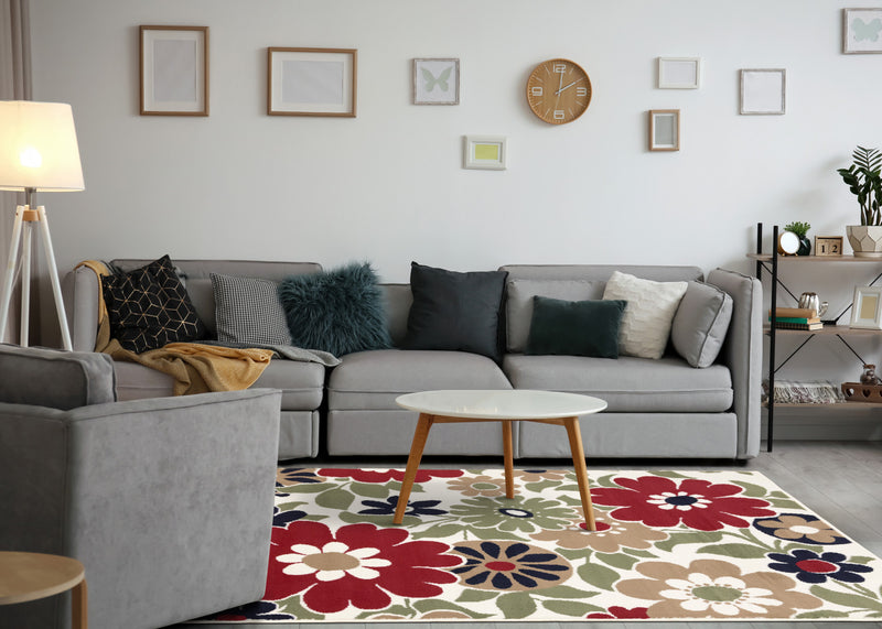 Carpette Florence à motifs botaniques pour l’intérieur - 4 pi 7 po x 6 pi 7 po