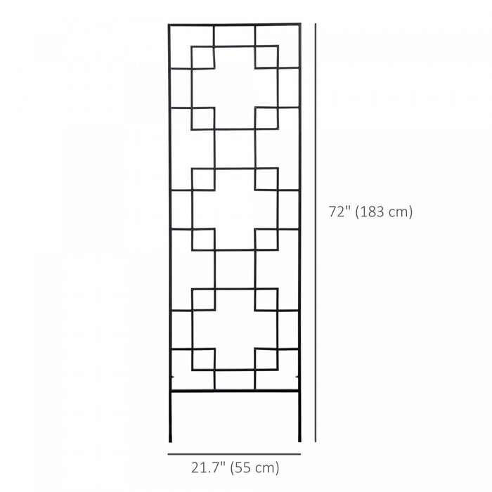 Outsunny Lot De 4 Treillis De Jardin 72\" Pour Roses, Vigne, Clematite