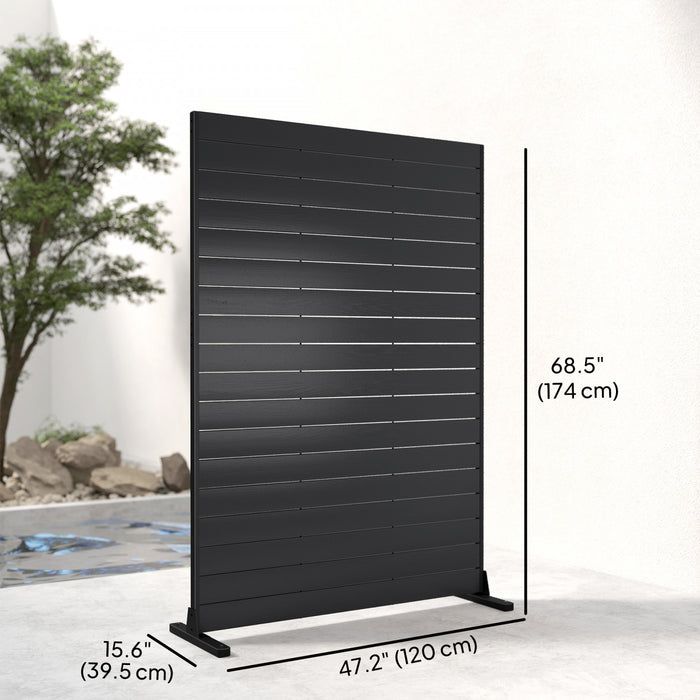 Paravent Exterieur Outsunny, Panneau Decoratif HDPE, Noir