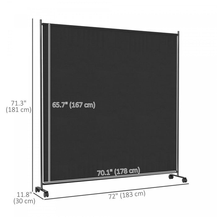 Outsunny Separateur De Piece, Ecran De Confidentialite Roulant 6pi, Noir