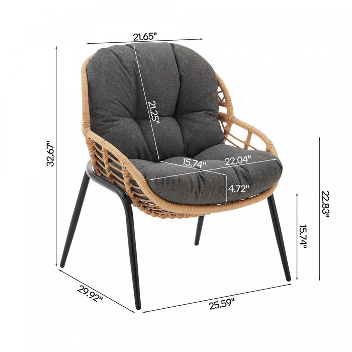 Ensemble de conversation moderne Pine 4 pieces en gris