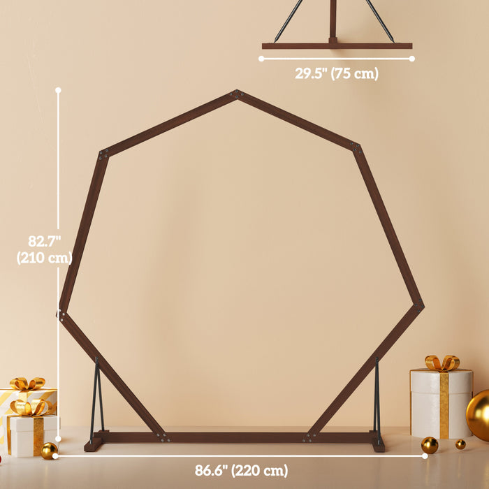 Outsunny Arche De Mariage De 7 Pieds, Arche En Bois Pour Ceremonie, Marron