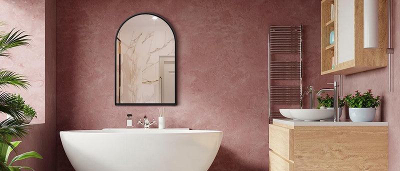 Miroir architectural Arcus 24 po x 36 po fabriqué à la main - noir