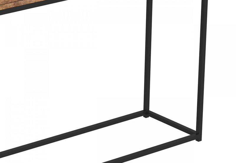 Console moderne de 48 po avec 2 tiroirs - bois recyclé brun avec métal noir