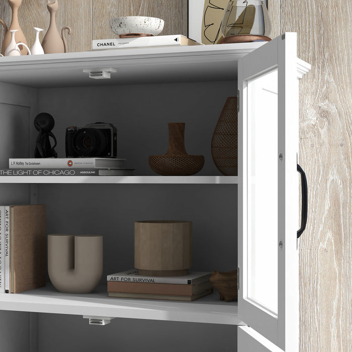 HOMCOM Armoire de rangement avec etageres a 4 niveaux, etageres reglables