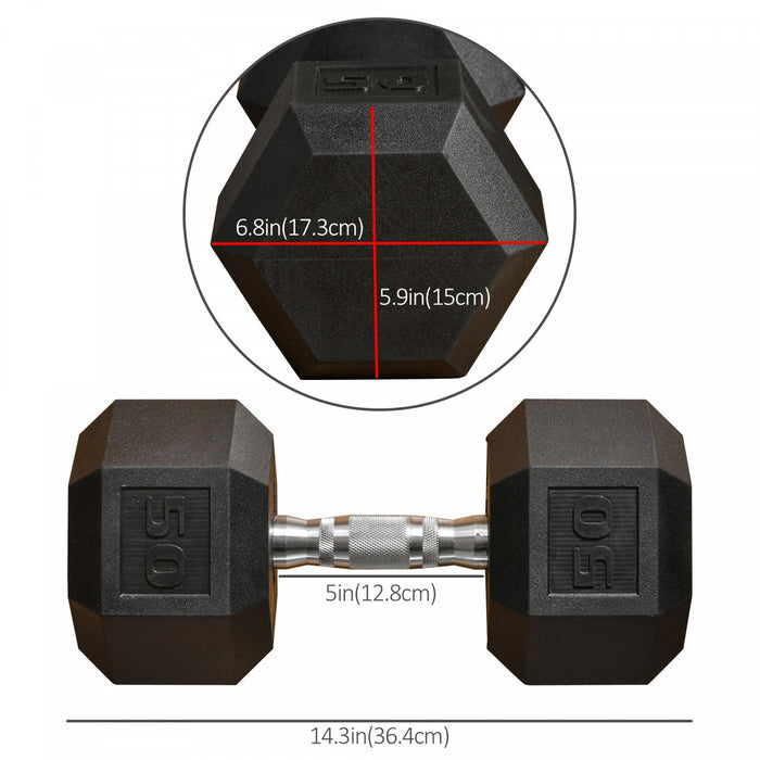 Soozier Haltere en Caoutchouc de 22,7 kg pour Entrainement Fitness a Domicile ou au Bureau
