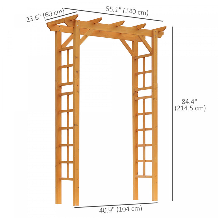 Outsunny Arbre De Jardin En Bois De 85\", Treillis D'arche De Jardin Exterieur, Orange