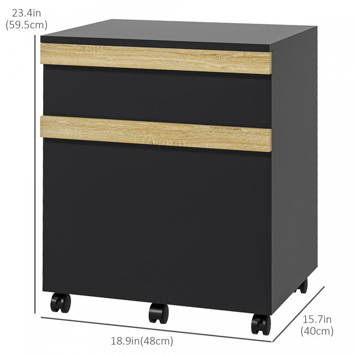 Vinsetto Classeur, Support D'imprimante Avec 2 Tiroirs Et 5 Roues