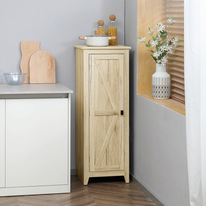 HOMCOM Garde-manger 48\", armoire avec porte grange, naturel