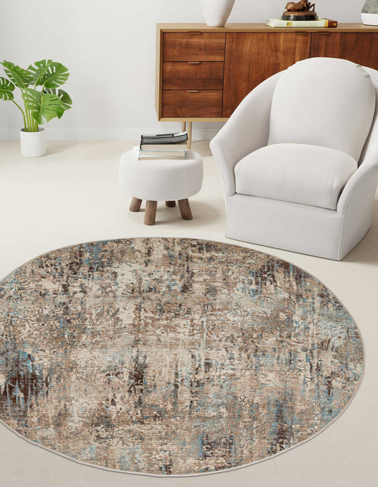 Tapis Traditionnel Malia 5'0\" x 5'0\" en Bleu