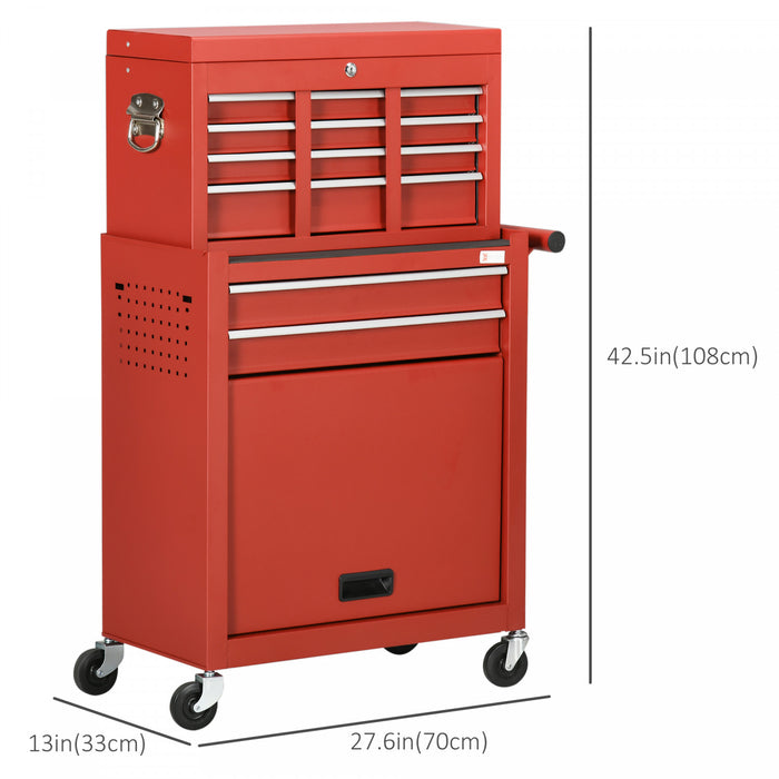 Durhand Organisateur D'outils Roulant Verrouillable A 6 Tiroirs