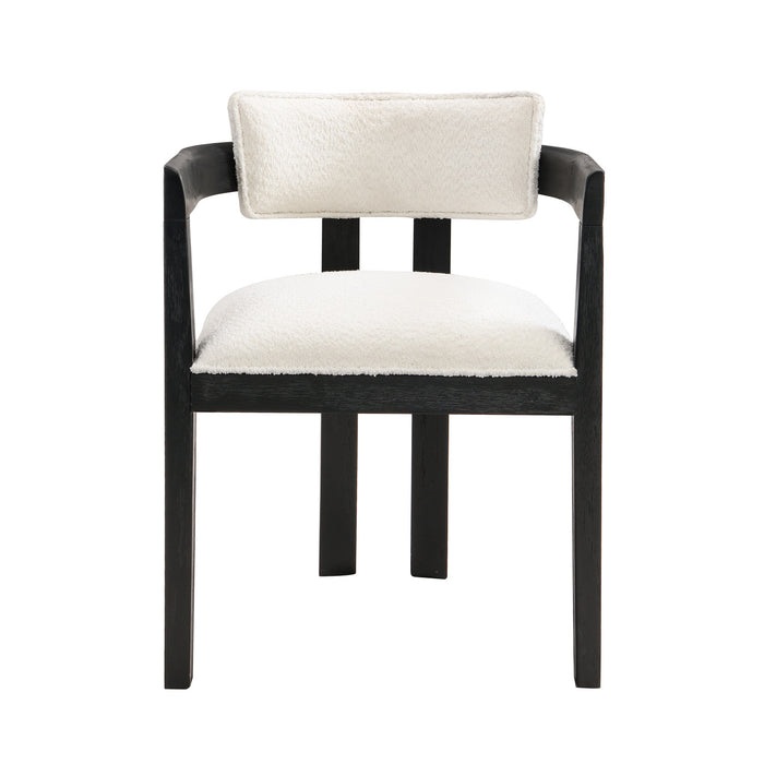 Evelyn Ensemble de 2 chaises de salle a manger en bois de caoutchouc avec accoudoirs et assise rembourree, noir