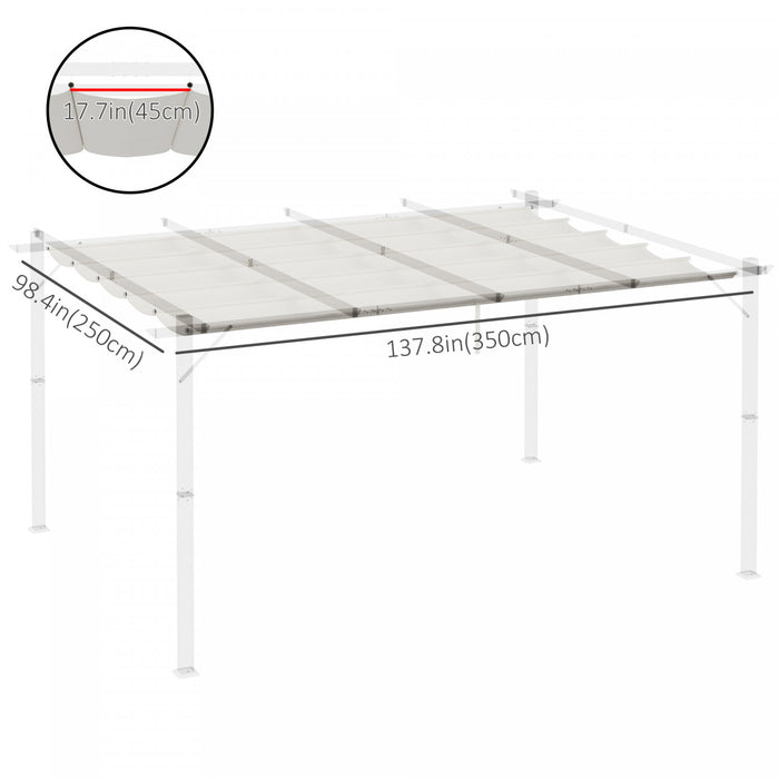 Outsunny Auvent De Rechange Retractable Pour Pergola De 13,1 X 9,8 Pi, Housse De Rechange Pour Pergola, Blanc Creme