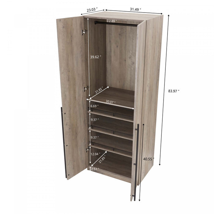 Armoire moderne Lee 32\" en gris rustique