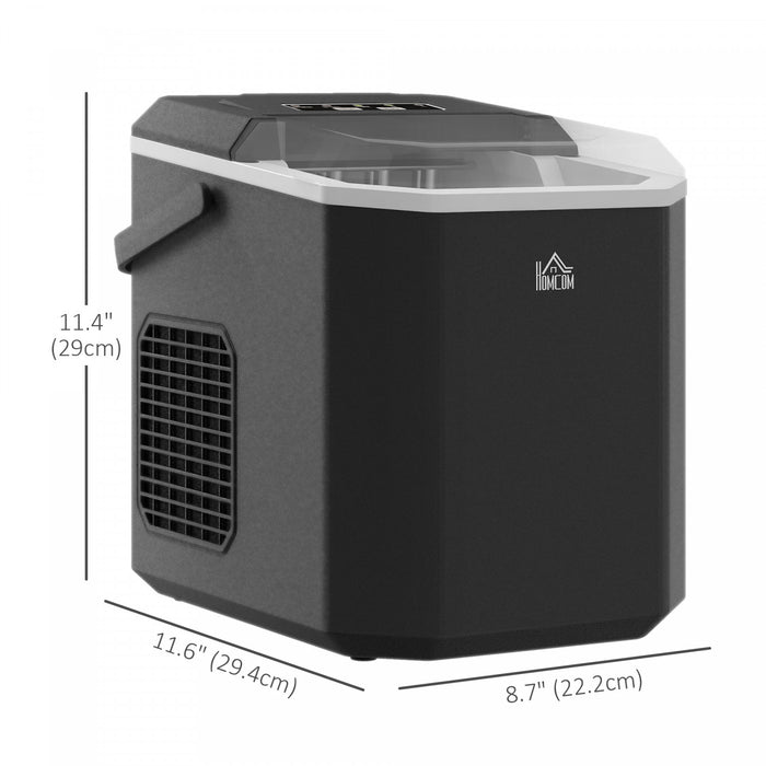 HOMCOM Machine a glacons avec panier 26 lb/24 hr, 2 tailles de glace, noir