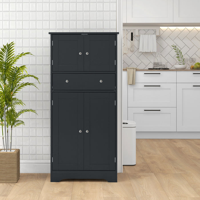 HOMCOM Armoire de rangement pour garde-manger de cuisine 50,5\" avec portes