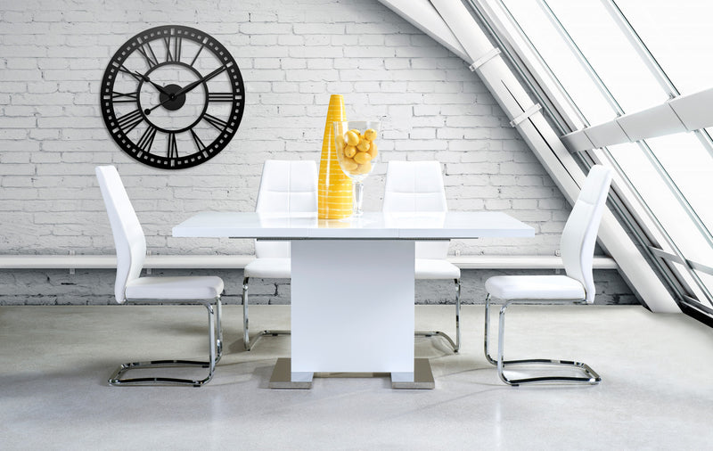 Chaise De Salle A Manger Julius En Similicuir Blanc (ensemble De 2)