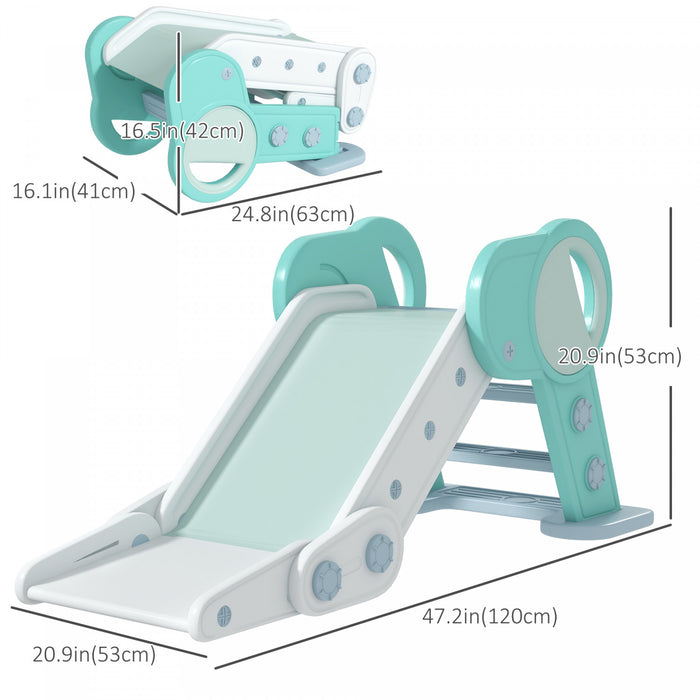 Qaba Toboggan D'interieur Pliable Pour Enfants Pour Garcons Et Filles De 1,5 A 3 Ans, Vert